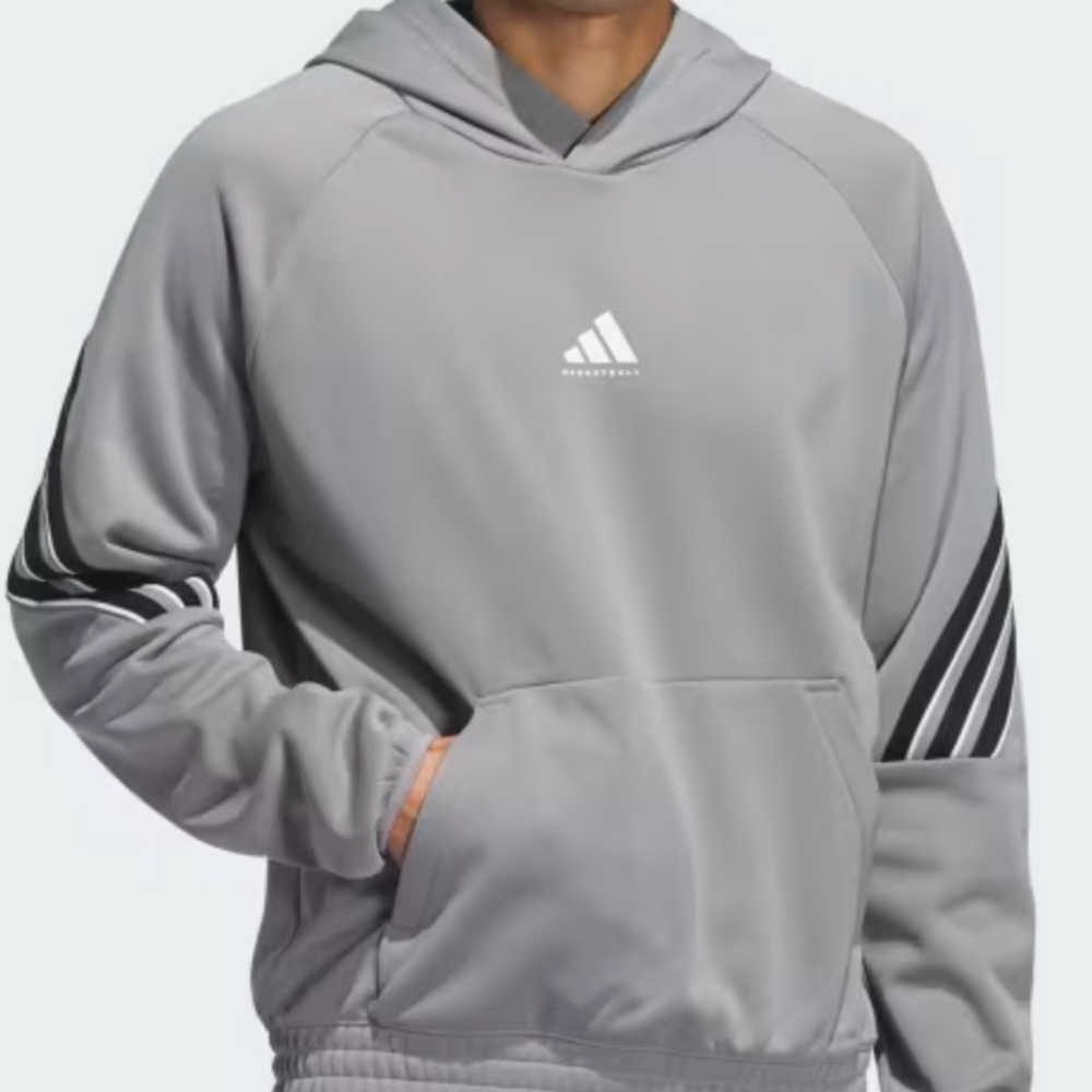 Adidas Men's Select Foundation Fleece Hoodie Grey Size Medium